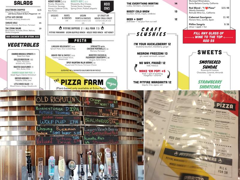 Pitfire Pizza Menu