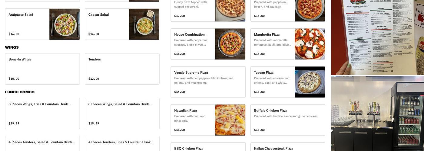 Ciao Pizzeria Bar Menu