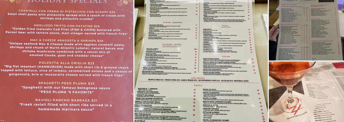 Quattro Caffé Menu