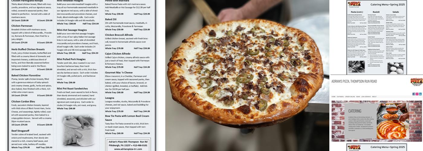 Adrian's Pizza Menu