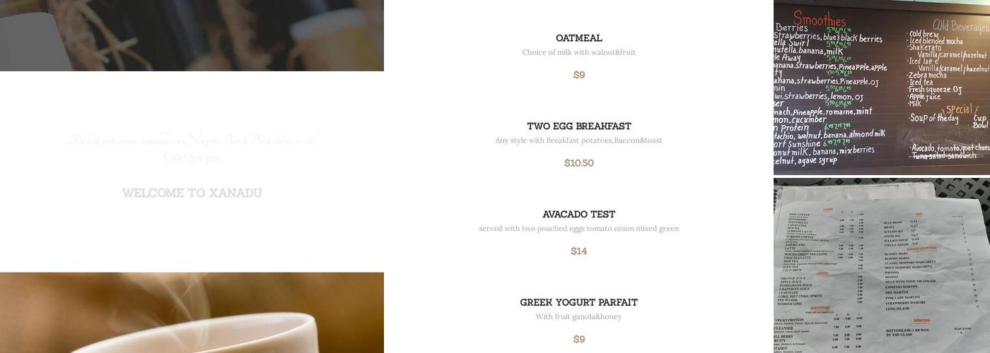 Xanadu Café(R&R) Menu