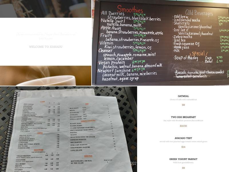 Xanadu Café(R&R) Menu