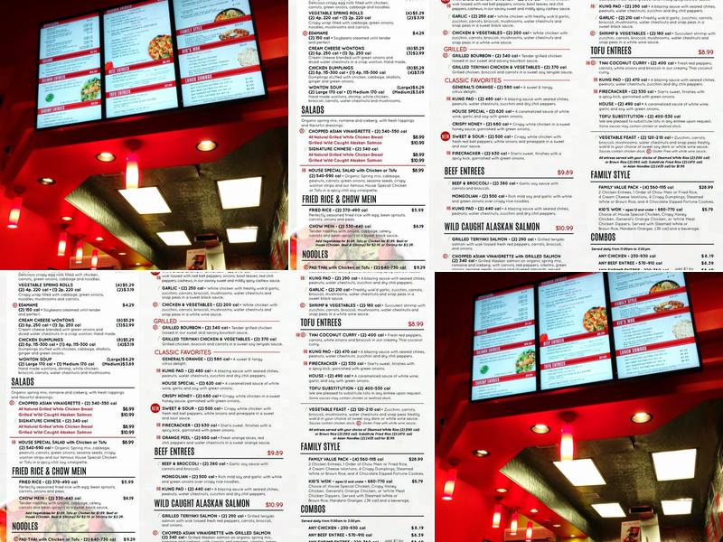 Pick Up Stix Fresh Asian Flavors Menu