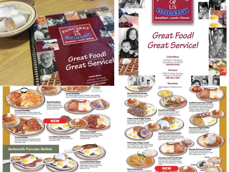 Pancakes R Us Menu