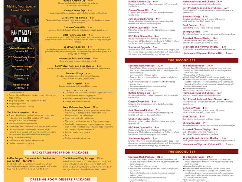 Jergel's Rhythm Grille Menu