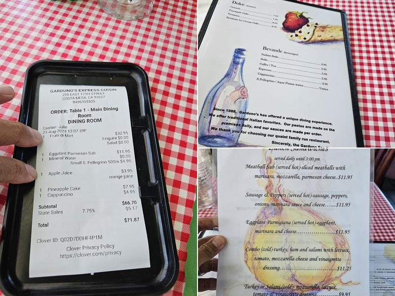 Garduno's Ristorante Italiano Menu