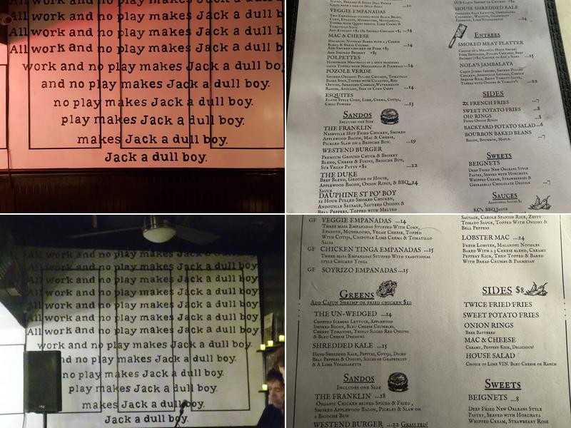 Westend Menu
