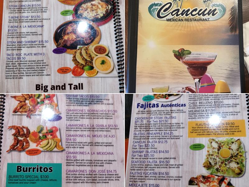 El Cancun Menu