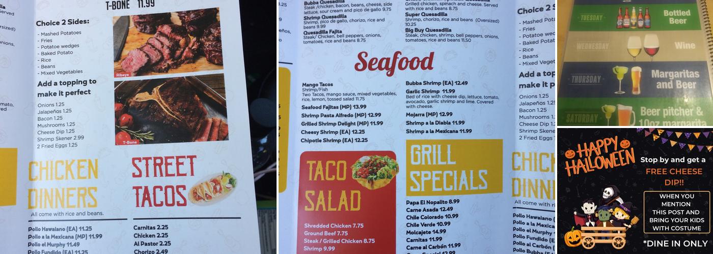 El Nopalito Menu
