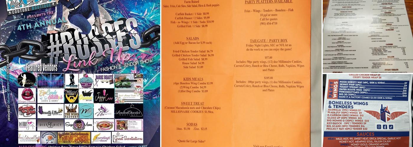 The Wing Factory Menu