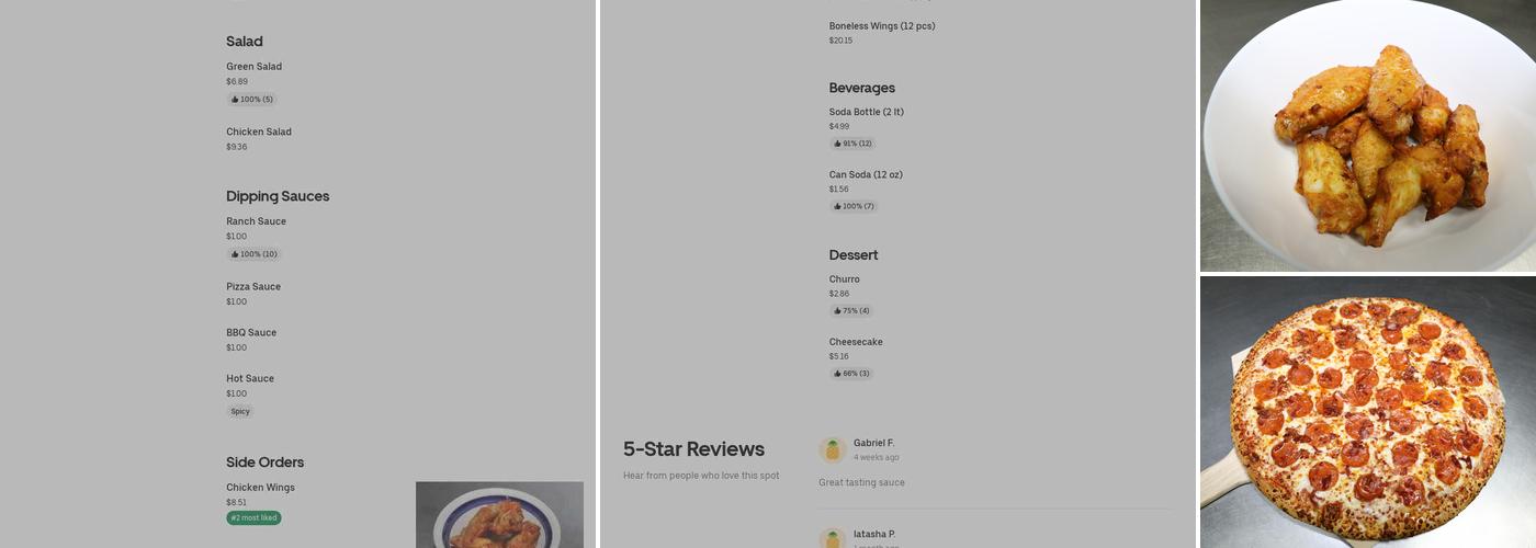 Pizza King Menu