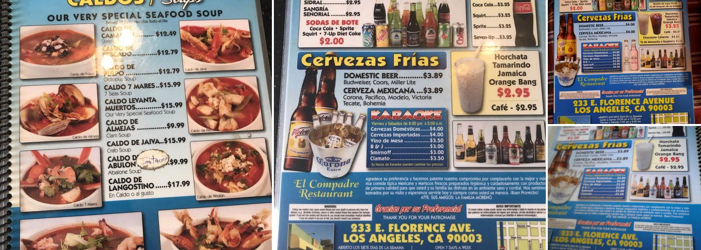 El Compadre Restaurant Menu