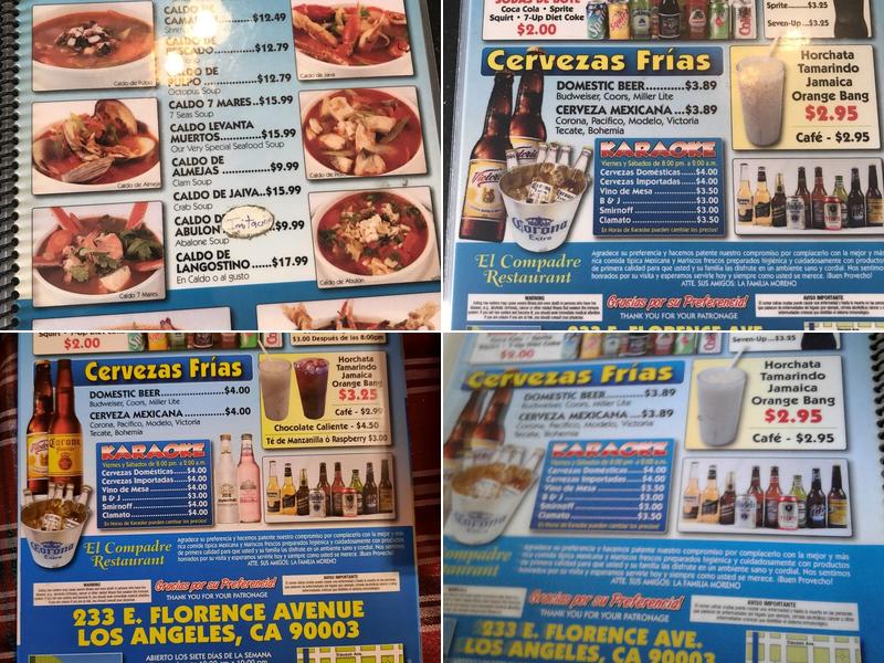 El Compadre Restaurant Menu