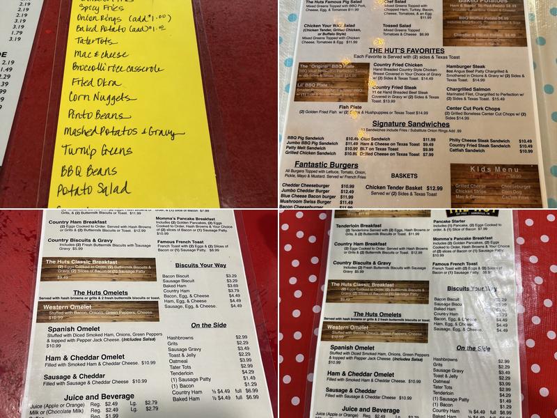 The Hut Menu
