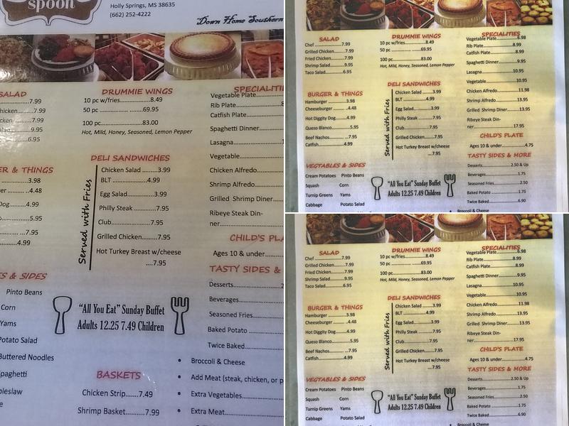 Annie’s Home Cooking Menu