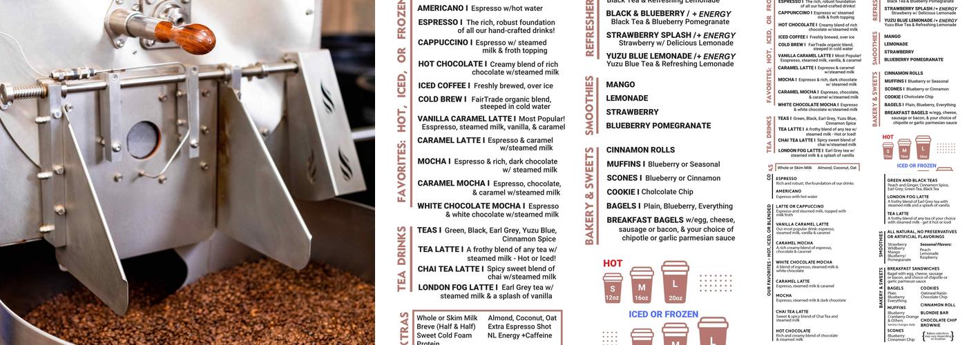 Five Lakes Coffee Menu