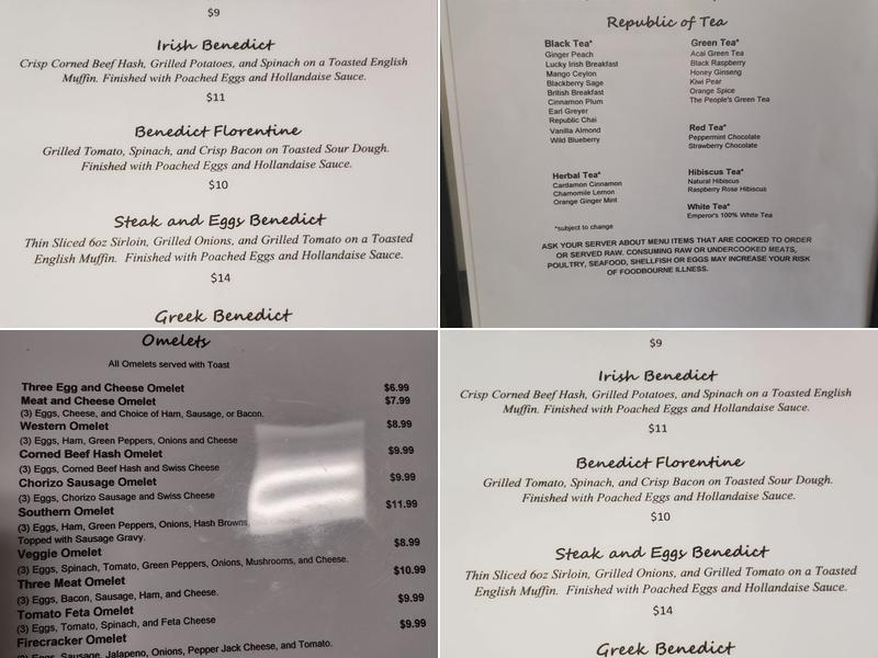 Corner Cafe Menu