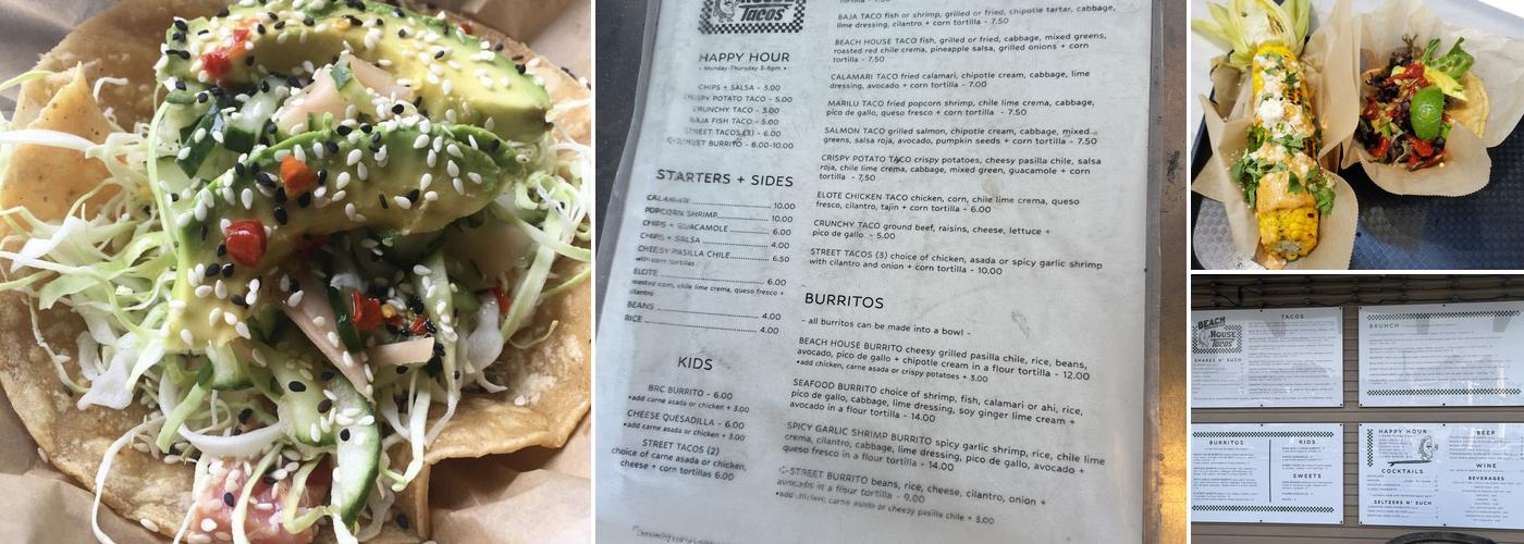 Beach House Tacos Menu