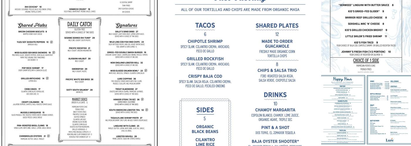Lure Fish House Menu