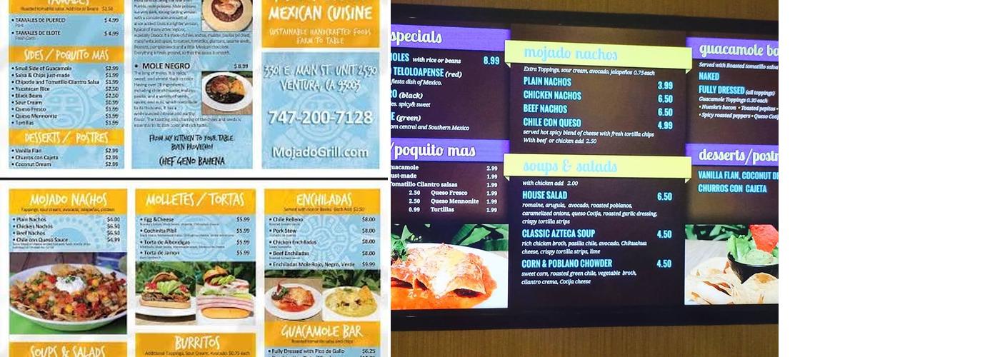 Mojado Grill Menu