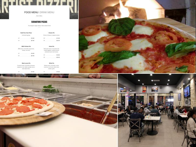 The Artist Pizzeria Menu