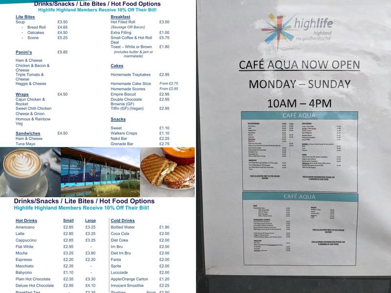 Cafe Aqua Menu