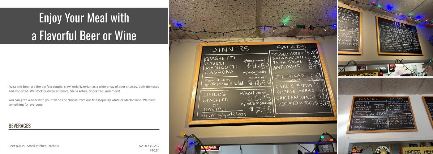 New York Pizzeria Menu