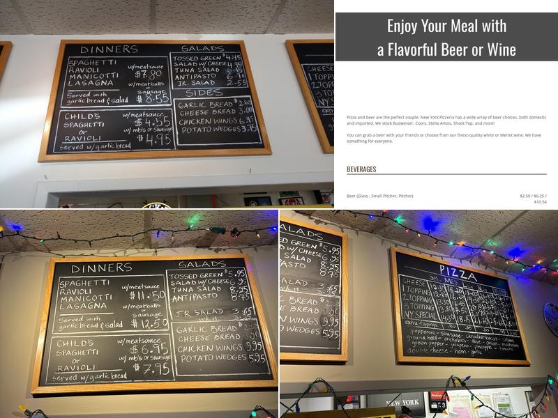 New York Pizzeria Menu