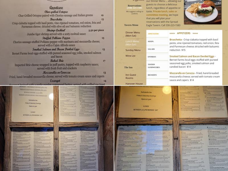 Spread Eagle Tavern & Inn Menu