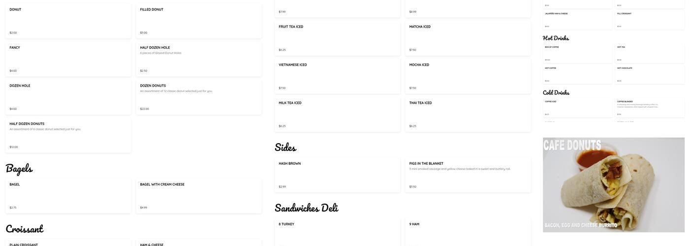 Cafe donuts and smoothies Menu