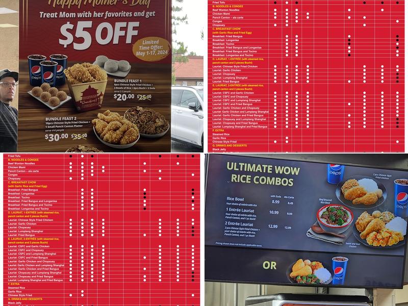ChowKing Menu
