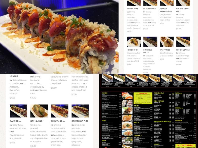 Sushiholics Menu