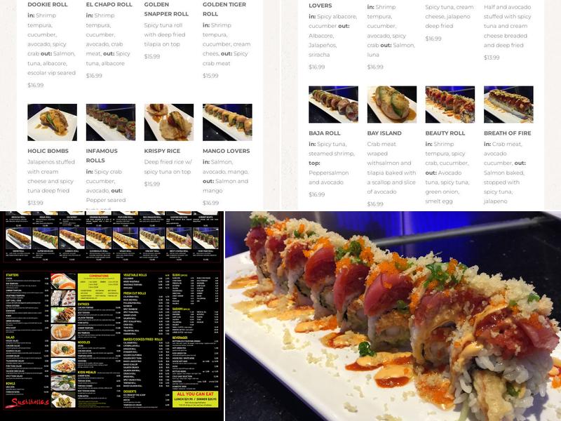 Sushiholics Menu