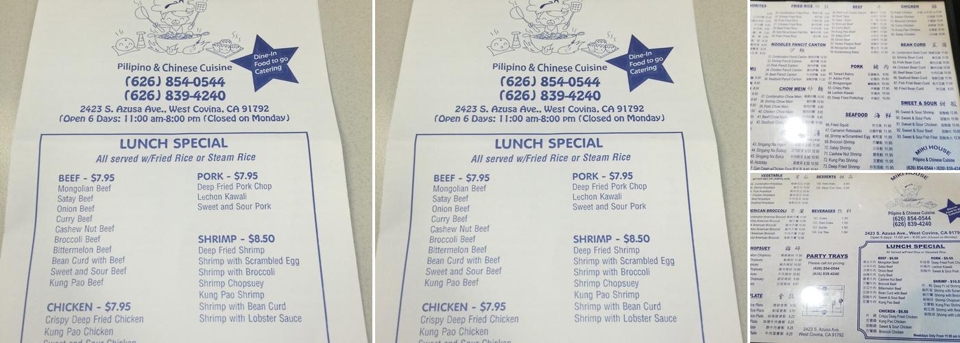 Miki House Menu