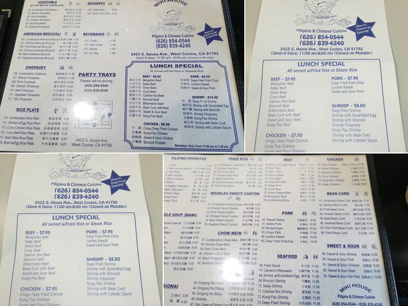 Miki House Menu