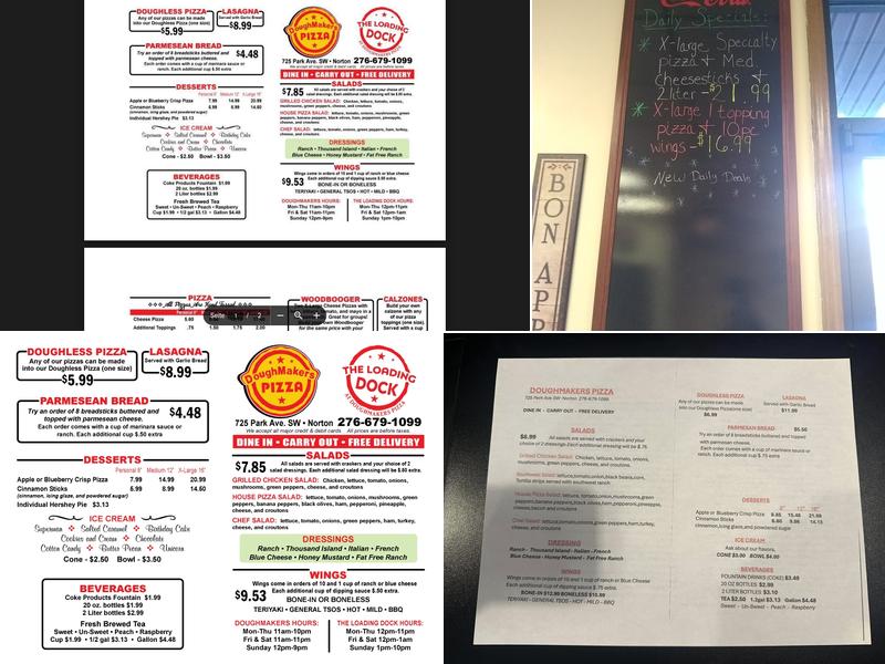 Doughmakers Pizza Menu
