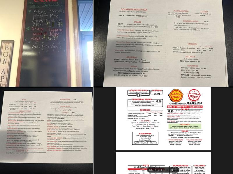 Doughmakers Pizza Menu