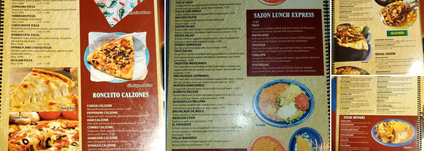 El Sazon Menu
