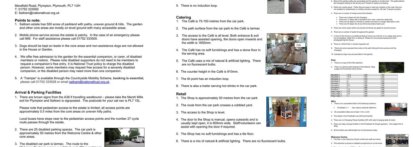 The Park Cafe Saltram House Menu