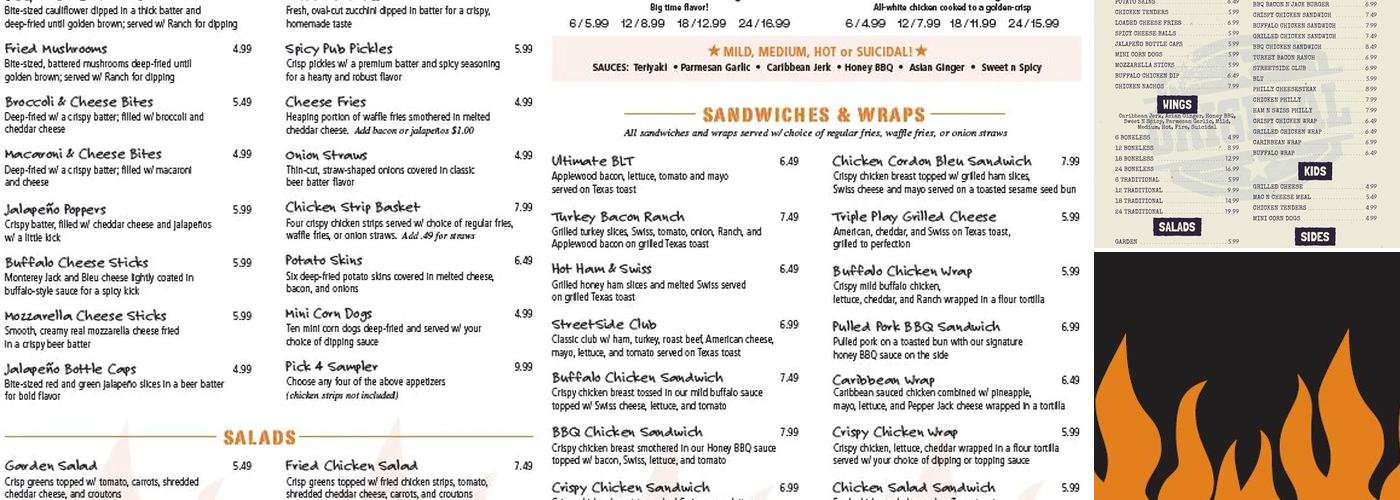 StreetSide Grill & Bar Menu