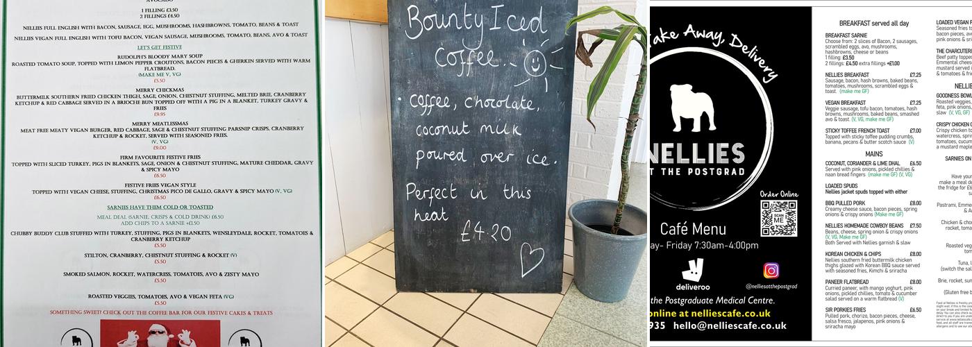 Nellie's at the postgrad Menu