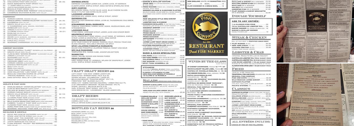 Original Fish Co. Menu