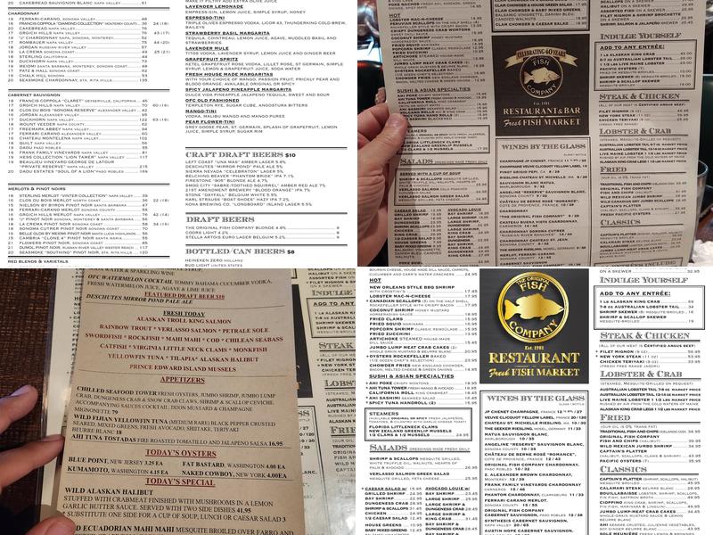 Original Fish Co. Menu