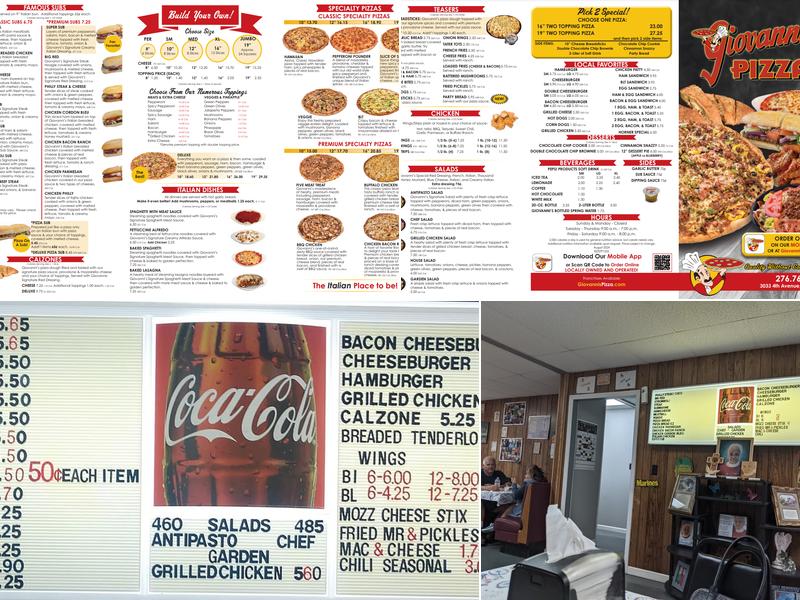 Giovanni's Pizza Menu