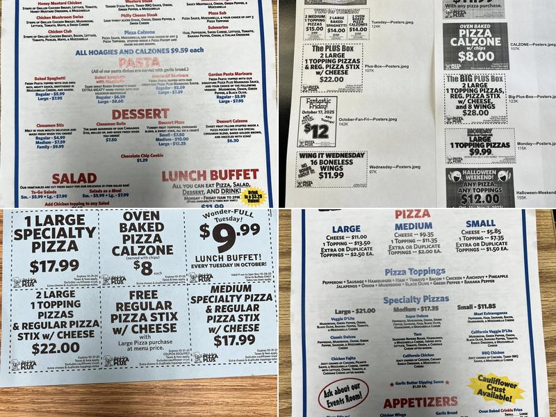 Pizza Plus Menu