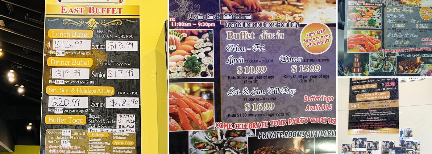 East Buffet Menu
