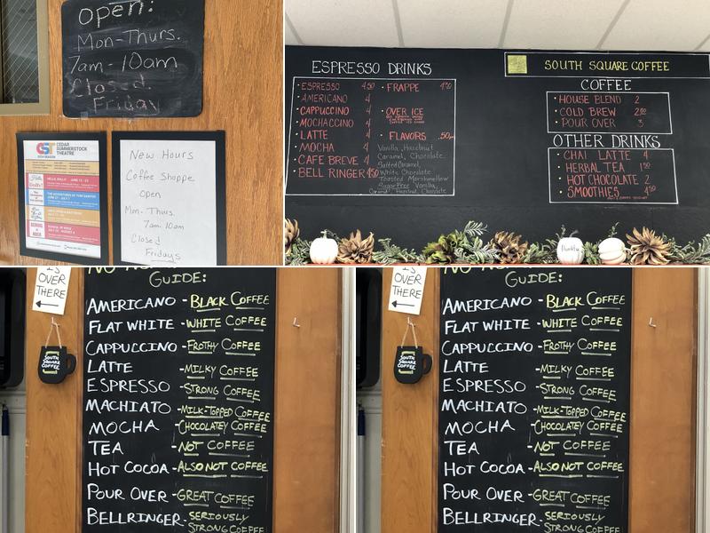 South Square Coffee Menu