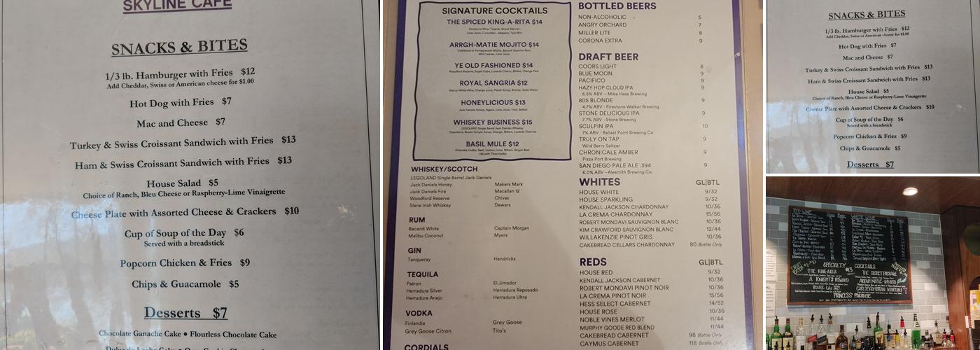 Skyline Cafe Menu