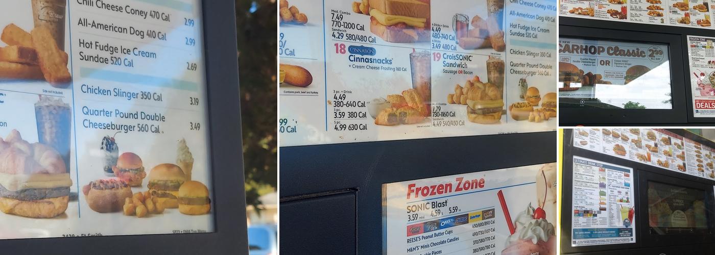 Sonic Drive-In Menu