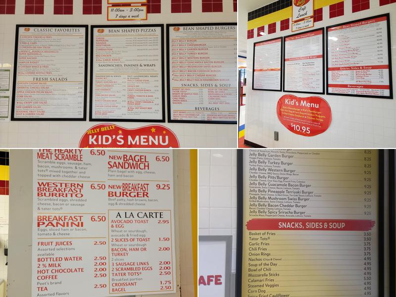 Jelly Belly Café & Snack Bar Menu